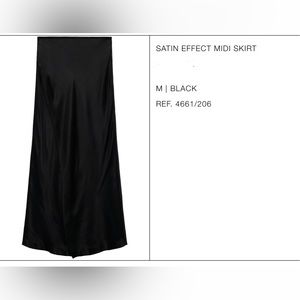 Brand new with tags Zara SATIN EFFECT MIDI SKIRT size M